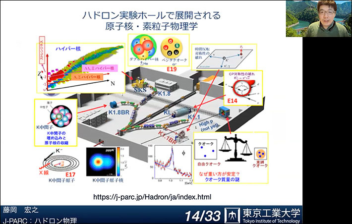 Day 6: Tokyo Tech Assoc. Prof. Hiroyuki Fujioka introducing hadron physics experiments conducted at J-PARC in Ibaraki Prefecture