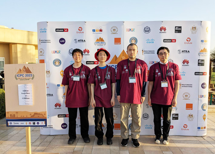 Team tonosama (from left): Kaneshita, Yamagata, Kinoshita, Asst. Prof. Nakamura