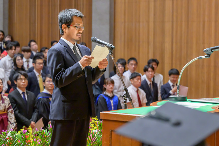 Speech by valedictorian Tegar Nurwahyu Wijaya