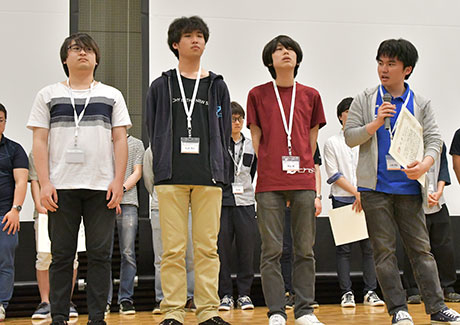 traP members (from left) Kishimoto, Ota, Takayama, Ohashi