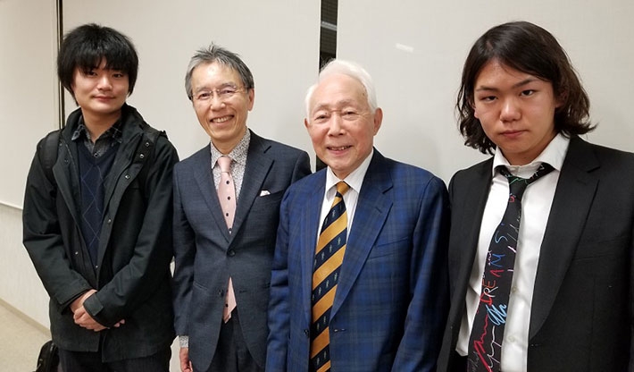 Performers (from left): Violinist Issei Kurihara, pianist Kazuhide Takahama, clarinetist Eiji Kitamura, pianist and organizer Taichi Hiratsuka