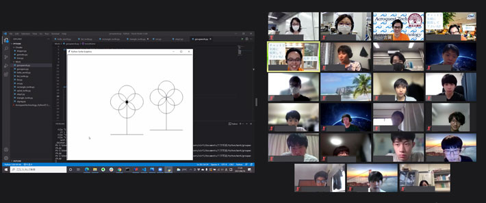 タートルグラフィクスを使用し趣向を凝らした作品(花の画像)