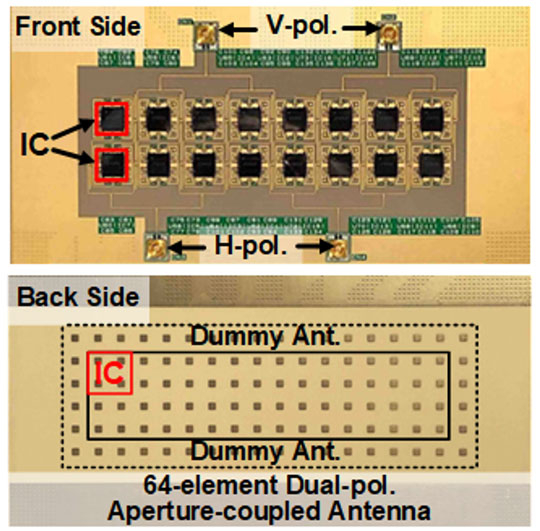 図2 64素子フェーズドアレイモジュール