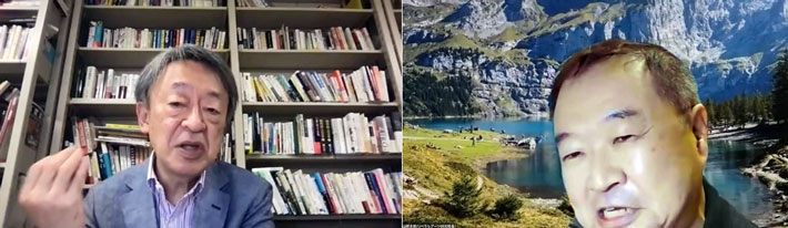 池上特命教授(左)と山崎教授(右)のクロストーク