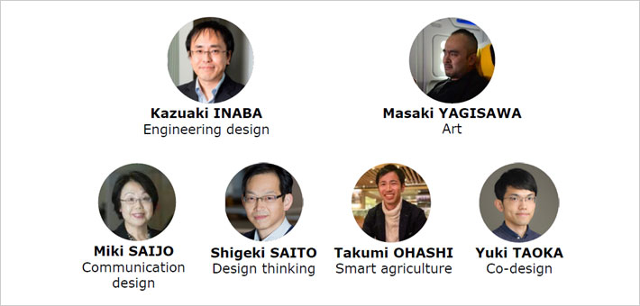 担当教員(上段左より:因幡教授、東京理科大学の八木澤准教授 下段左より:西條教授、齊藤教授、大橋准教授、田岡助教)