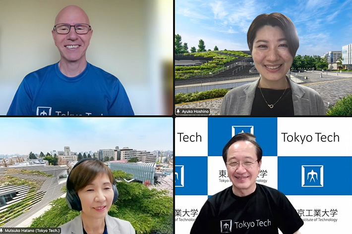 上段左より:ヤコビー教授、星野准教授 下段左より:波多野教授、益学長