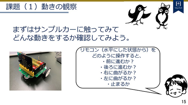 ミニカーの制作前にサンプルカーについて出された課題