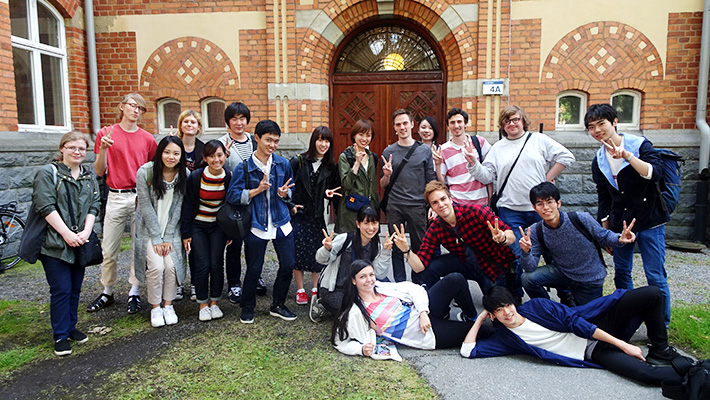 ストックホルム大学にて。学生交流が盛んに行われました。(スウェーデン超短期派遣プログラム)