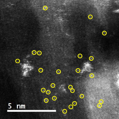 図2. 高分解能電子顕微鏡像(HAADF-STEM像、用語2)