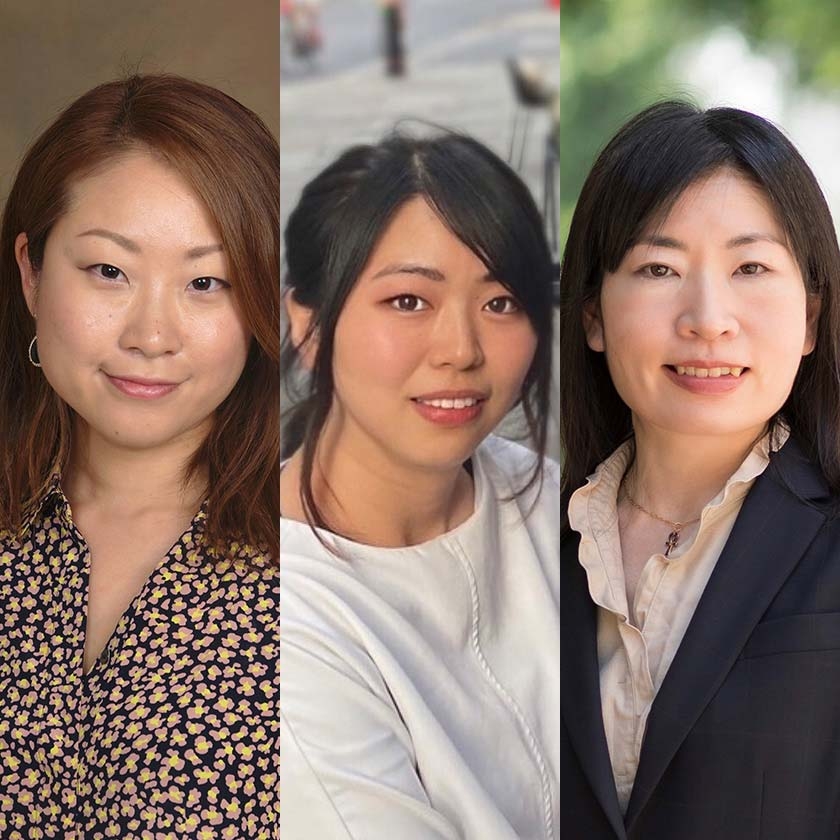 (左から)田中幹子教授、上田紀行副学長、川名晋史准教授