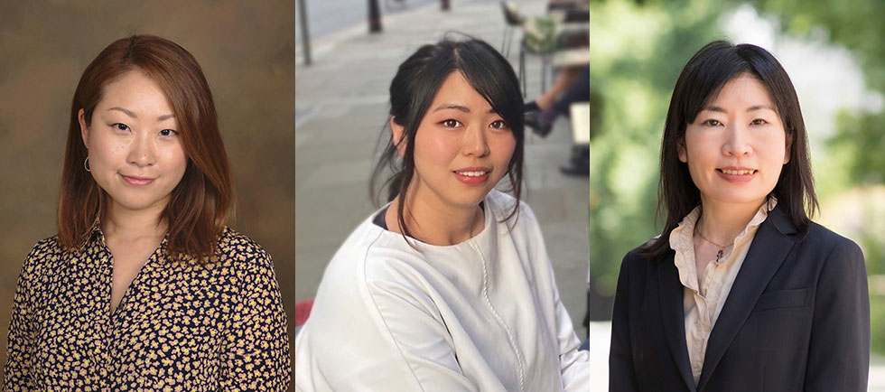 (左から)田中幹子教授、上田紀行副学長、川名晋史准教授